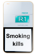 R1 Super Slims Fresh 100`s Cigarette Pack