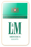L&M Menthol Lights Cigarettes pack